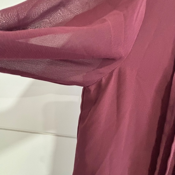 Club Monaco NWT pin tuck ribbed dress burgundy size 4 - Picture 9 of 16